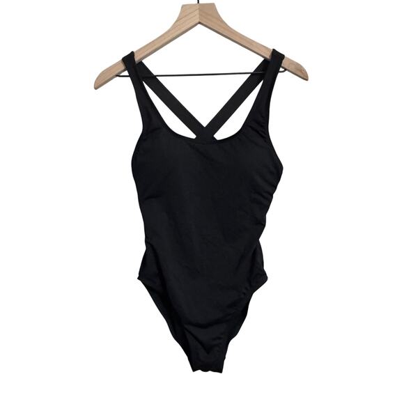 Andie The Tulum Black Cross Back One Piece Swimsuit Size Medium - Picture 1 of 6